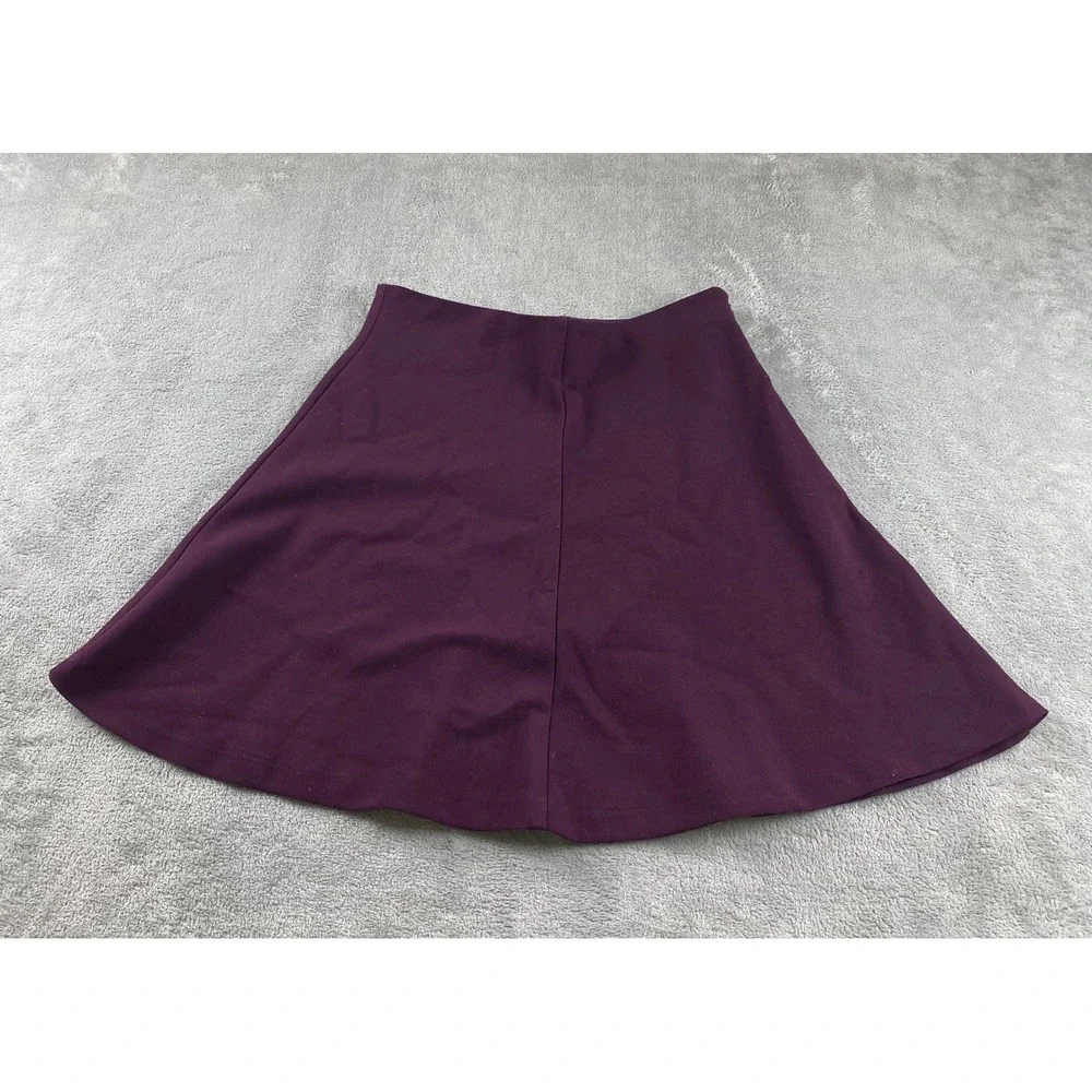 Womens A-Line Mini Skirt Plum Purple Casual‎ Flared Short Skater Sz 8